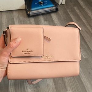 Kate Spade pink crossbody and bifold wallet